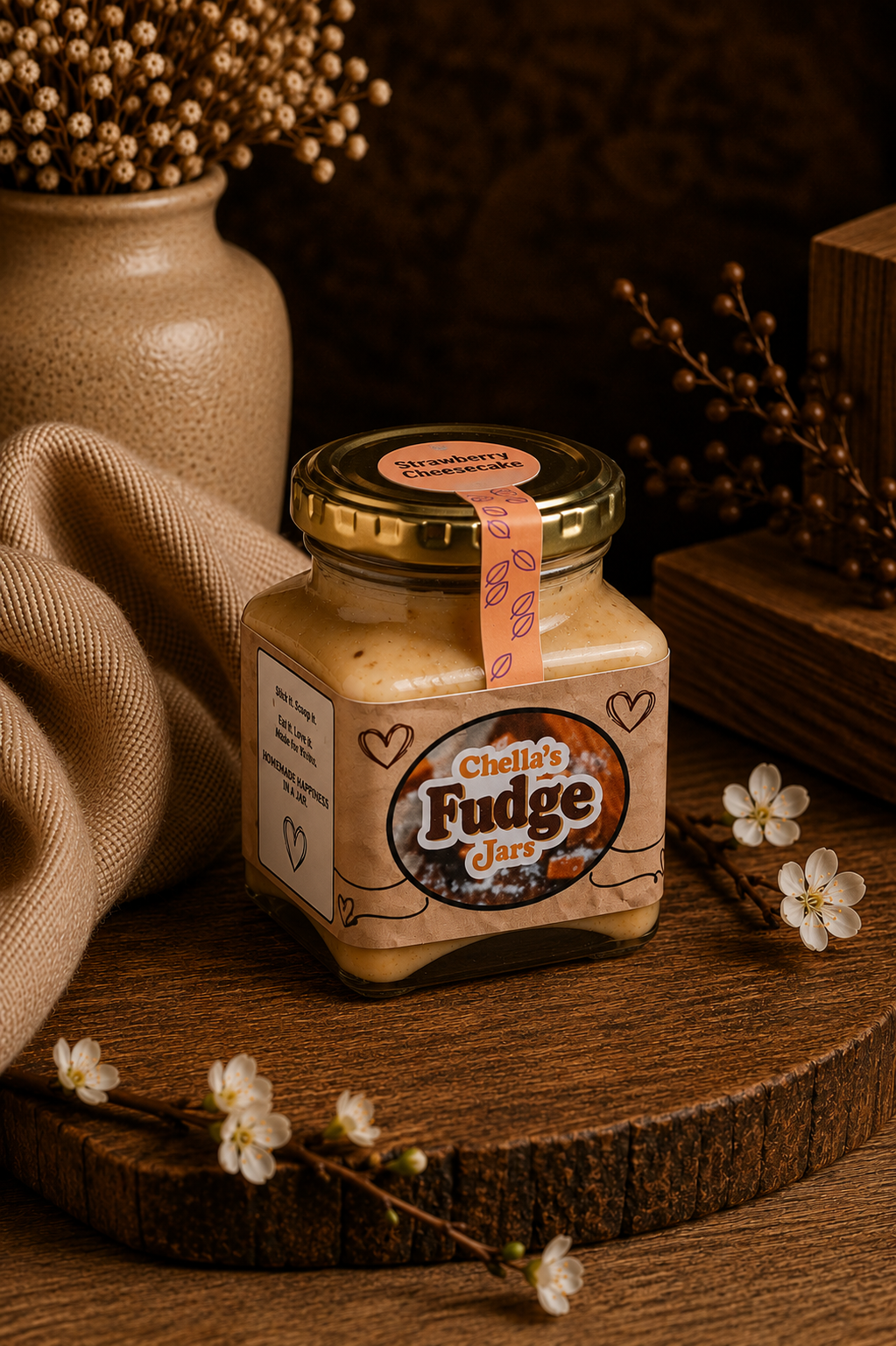 260ml Strawberry Cheesecake Toffee Fudge Jar
