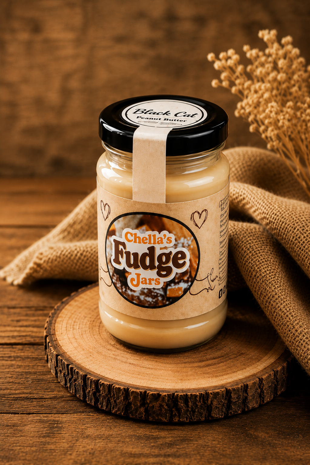 125ml Black Cat Peanut Butter Toffee Fudge Jar