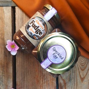 125ml Brown Chocolate Speckled Egg Toffee Fudge Jar
